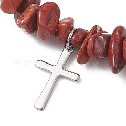 Natural Gemstone Chip Beads  Stretch Bracelets&nbsp;BJEW-JB13250