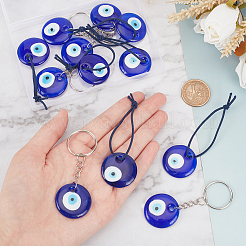 12Pcs 2 Style Glass Evil Eye Pendant Decorations&nbsp;HJEW-FG0001-11