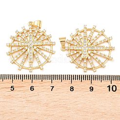 Brass Micro Pave Cubic Zirconia Pendants&nbsp;KK-C162-103B-G