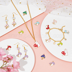 60Pcs 10 Style Alloy Enamel Pendants&nbsp;ENAM-CA0001-28