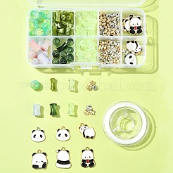 DIY Bamboo & Panda Acrylic & Alloy Enamel Bracelets Jewelry Making Kits&nbsp;DIY-FS0007-48
