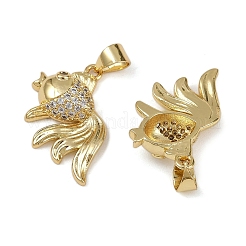 Brass Micro Pave Cubic Zirconia Pendants&nbsp;KK-I358-064G-02
