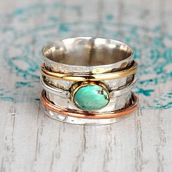 Retro Alloy Turquoise Finger Rings&nbsp;FS-WG5E832-01
