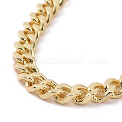 Cubic Zirconia Leopard Pendant Necklace with Brass Curb Chains for Women&nbsp;NJEW-G096-01G-05