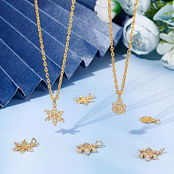 12Pcs 3 Style Brass Micro Pave Clear Cubic Zirconia Pendants&nbsp;KK-BBC0001-85