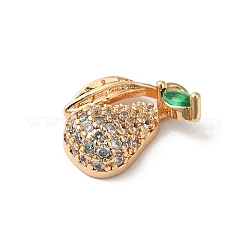 Brass Micro Pave Clear Cubic Zirconia Pendants&nbsp;KK-C062-090G