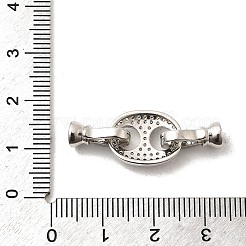 Brass Micro Pave Clear Cubic Zirconia Fold Over Clasps&nbsp;KK-A266-21P