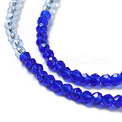 2 Colors Transparent Glass Beads Strands&nbsp;GLAA-G093-01K