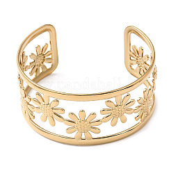 304 Stainless Steel Open Cuff BangleS for Women&nbsp;BJEW-K306-01G