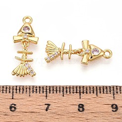 Brass Micro Pave Cubic Zirconia Pendants&nbsp;KK-N263-80G