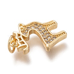 Brass Micro Pave Clear Cubic Zirconia Pendants&nbsp;ZIRC-B002-45G