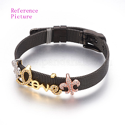 Brass Micro Pave Cubic Zirconia Slide Charms&nbsp;ZIRC-G147-31-NR