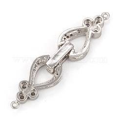 Brass Micro Pave Cubic Zirconia Fold Over Clasps&nbsp;ZIRC-F013-01P-FF