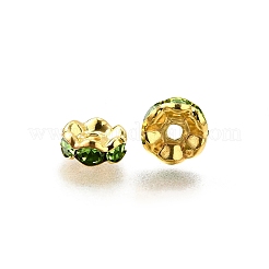 Brass Grade A Rhinestone Spacer Beads&nbsp;RSB030NF-10G