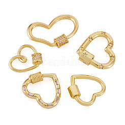 5Pcs 5 Styles Brass Screw Carabiner Lock Charms&nbsp;KK-TA0008-24
