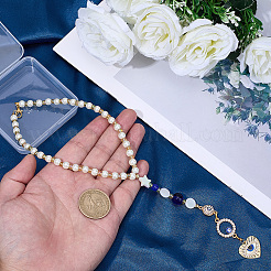Alloy & Glass Pearl & Shell & Brass Pendant Decorations&nbsp;HJEW-BM00036