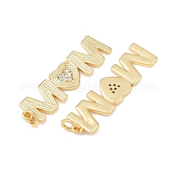 Brass Micro Pave Cubic Zirconia Pendants&nbsp;KK-P339-10G