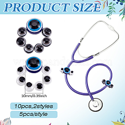 10Pcs 2 Colors Evil Eye Resin Stethoscope Pendant Decorations&nbsp;HJEW-ME00155