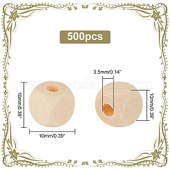 500Pcs Natural Wood Beads&nbsp;WOOD-GA0001-50