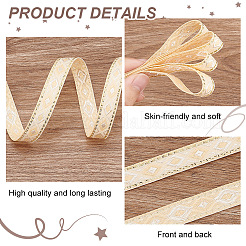 Polyester Rhombus Jacquard Ribbons&nbsp;OCOR-WH0078-128B