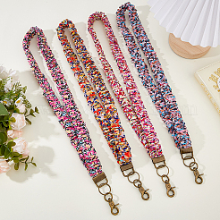 4Pcs 4 Colors Polyester ID Card Cell Phone Lanyard&nbsp;AJEW-HS0001-41