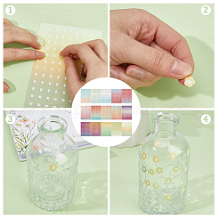 5 Sets 5 Styles Gradient Color PVC Alphabet Number Stickers&nbsp;DIY-GF0008-71