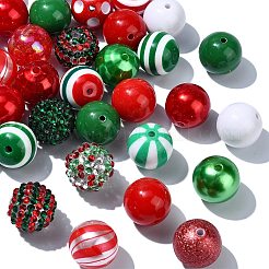 Christmas Theme DIY Round Acrylic Beads Pendant Making Kits&nbsp;DIY-CJC0006-17
