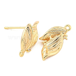 Brass Micro Pave Cubic Zirconia Stud Earring Findings&nbsp;LS-KK-U015-05G