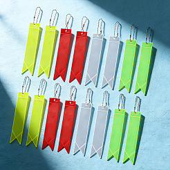 16Pcs 4 Colors Rectangle PVC Plastic Reflect Light Pendant Decorations&nbsp;HJEW-GF0001-79