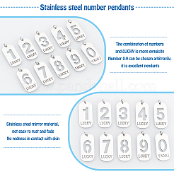 10Pcs 10 Style 201 Stainless Steel Pendants&nbsp;STAS-UN0026-25