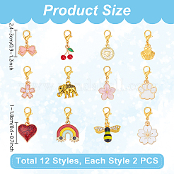 24Pcs 12 Styles Mixed Shapes Alloy Enamel Pendant Decorations&nbsp;HJEW-PH02312