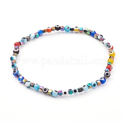 Colorful Evil Eye Lampwork Stretch Beaded Bracelets Sets&nbsp;BJEW-JB05931