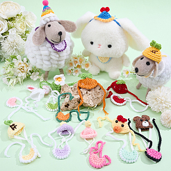 24Pcs 24 Styles Mini Cotton Doll Bib & Hat&nbsp;DOLL-ME0001-07