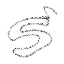 3MM 304 Stainless Steel Cable Chain Necklaces&nbsp;NJEW-T016-09P