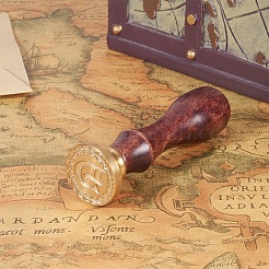 DIY Letter Scrapbook Brass Wax Seal Stamps and Wood Handle&nbsp;AJEW-P068-B04