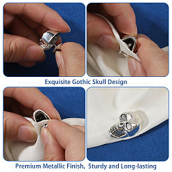 12Pcs Skull Alloy Lapel Pin Backs for Men's Suit&nbsp;JEWB-PH0001-91