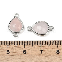 Natural Rose Quartz Faceted Connector Charms&nbsp;G-L514-048G-10