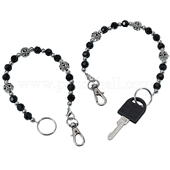2Pcs Glass Keychain&nbsp;HJEW-SC0002-25
