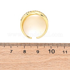 Brass Micro Pave Clear Cubic Zirconia Cuff Rings&nbsp;RJEW-U047-13G