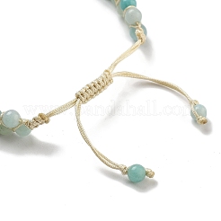 Natural Flower Amazonite Braided Round Bead Bracelets&nbsp;BJEW-K251-06H
