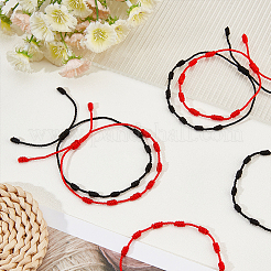 6Pcs 2 Colors Wool Braided Kont Cord Bracelets Set&nbsp;BJEW-AN0001-24