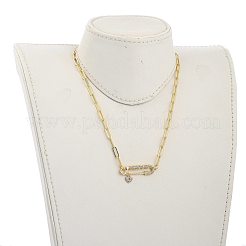 Brass Micro Pave Cubic Zirconia Pendant Necklaces&nbsp;NJEW-JN03035