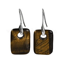 Natural Tiger Eye Dangle Earrings&nbsp;EJEW-C119-02P-07