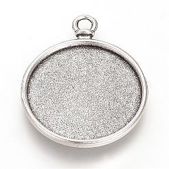 Vintage Tibetan Style Alloy Clock Pendant Cabochon Settings&nbsp;TIBEP-O006-20AS
