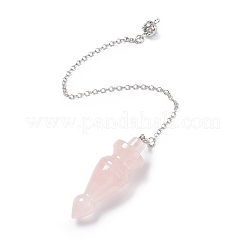 Natural Rose Quartz Pointed Dowsing Pendulums&nbsp;AJEW-B020-03P-07