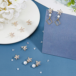 10Pcs Brass Cubic Zirconia Ear Stud Findings&nbsp;KK-DC0004-33