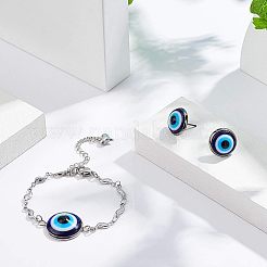 Resin Evil Eye Cabochons&nbsp;CRES-NB0001-15
