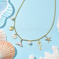 Marine Theme Alloy Enamel Pendant Necklaces&nbsp;NJEW-JN04818