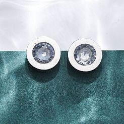 304 Stainless Steel Flat Round Stud Earrings&nbsp;EJEW-C099-23P-03