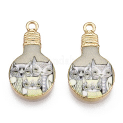 Printed Alloy Enamel Pendants&nbsp;LS-ENAM-N056-178-06